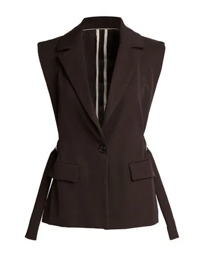 Drumohr Woman Blazer Dark Brown Size 2 Virgin Wool