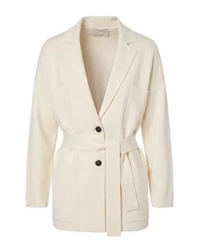 Drumohr Woman Blazer Ivory Size S Merino Wool In White