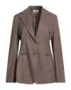 Drumohr Woman Blazer Light Brown Size 4 Virgin Wool, Silk, Cashmere