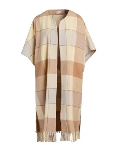 Drumohr Woman Cape Beige Size 4 Virgin Wool, Cashmere In Multi