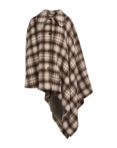 Drumohr Woman Cape Brown Size 4 Wool, Polyamide, Alpaca Wool