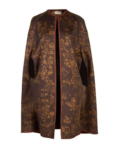Drumohr Woman Cape Dark Brown Size 2 Virgin Wool