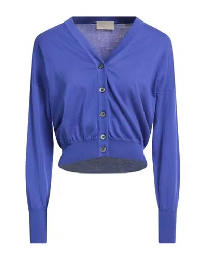 Drumohr Woman Cardigan Bright Blue Size Xl Cotton