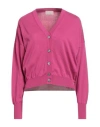 Drumohr Woman Cardigan Mauve Size M Cotton In Pink