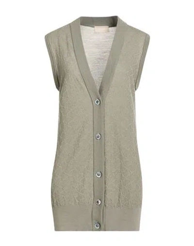 Drumohr Woman Cardigan Sage Green Size S Merino Wool