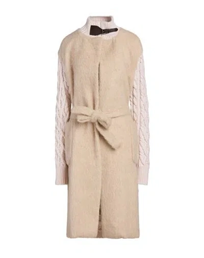 Drumohr Woman Coat Beige Size 2 Alpaca Wool, Virgin Wool, Nylon In Neutral