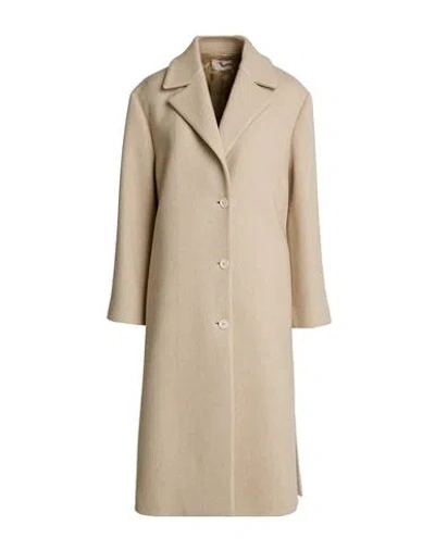 Drumohr Woman Coat Beige Size 2 Virgin Wool, Silk, Cashmere In Neutral