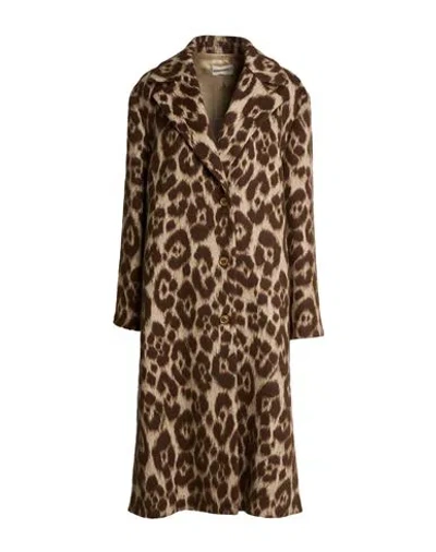 Drumohr Woman Coat Brown Size 2 Virgin Wool, Alpaca Wool, Elastane