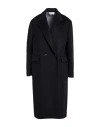 Drumohr Woman Coat Charcoal Size 8 Virgin Wool In Black
