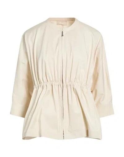 Drumohr Woman Jacket Beige Size 10 Cotton, Elastane In Sand