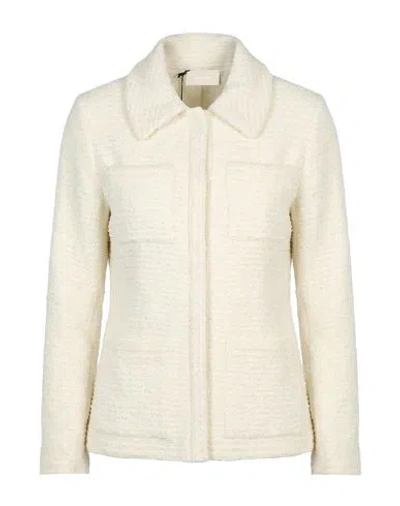 Drumohr Woman Jacket Off White Size S Super 140s Wool, Virgin Wool, Polyamide, Polyester, Metallic P