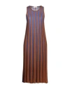 Drumohr Woman Midi Dress Brown Size M Silk, Viscose, Virgin Wool