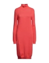 Drumohr Woman Midi Dress Coral Size S Cashmere In Red