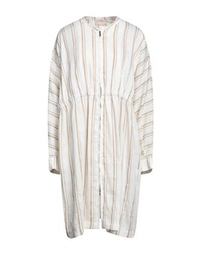 Drumohr Woman Midi Dress Ivory Size 6 Linen, Polyamide, Viscose In White