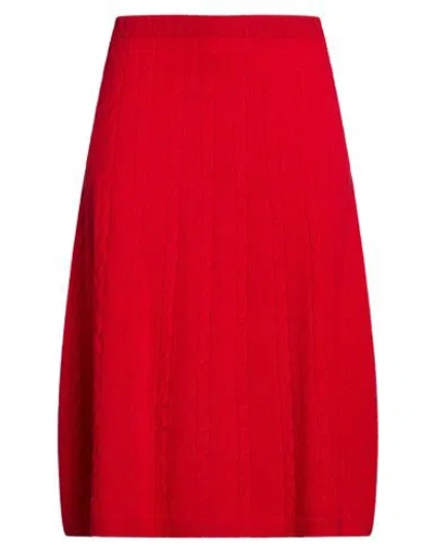 Drumohr Woman Midi Skirt Red Size Xs Cashmere
