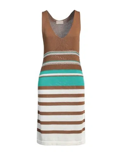 Drumohr Woman Mini Dress Camel Size M Cotton In Beige