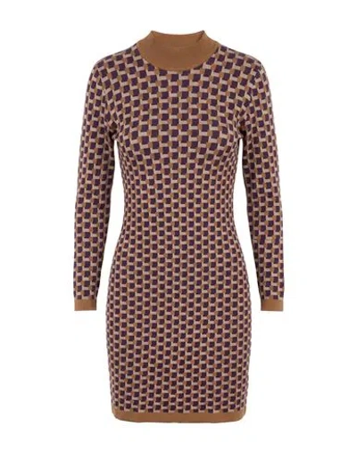 Drumohr Woman Mini Dress Camel Size S Wool, Silk In Brown