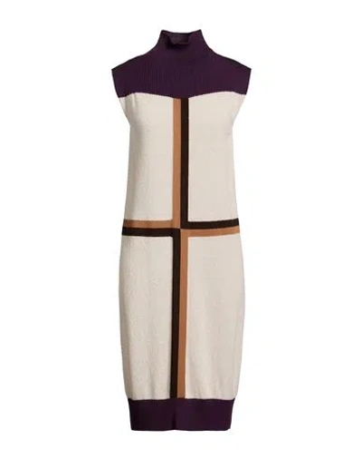 Drumohr Woman Mini Dress Ivory Size S Virgin Wool, Polyamide In Neutral