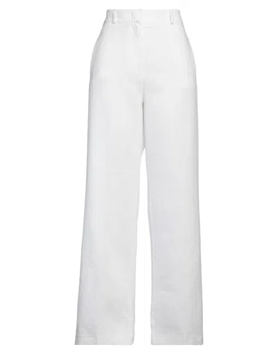 DRUMOHR DRUMOHR WOMAN PANTS WHITE SIZE 10 COTTON, LINEN