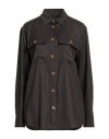 Drumohr Woman Shirt Chocolate Brown Size 4 Virgin Wool, Silk, Cashmere In Black