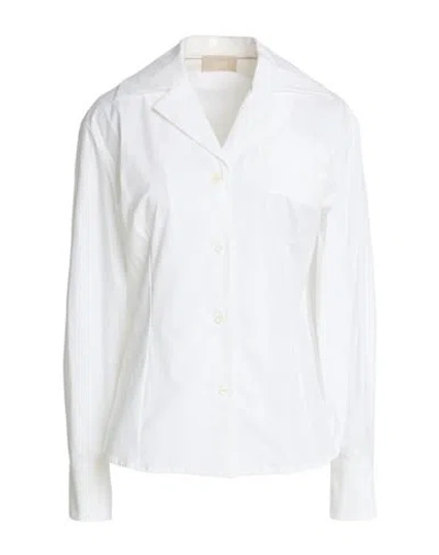 Drumohr Woman Shirt White Size 2 Cotton, Elastane