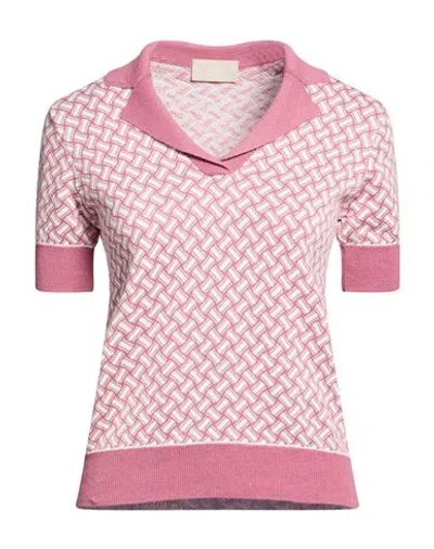 Drumohr Woman Sweater Antique Rose Size L Cotton, Linen In Pink