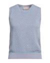 Drumohr Woman Sweater Azure Size S Linen, Cotton In Blue