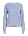 Drumohr Woman Sweater Azure Size Xs Cotton, Linen In Blue