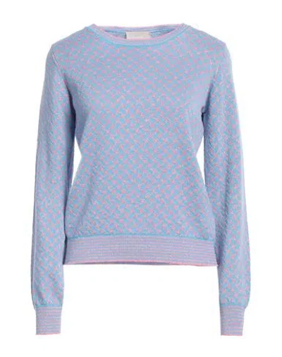 Drumohr Woman Sweater Azure Size Xs Cotton, Linen In Blue
