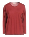 Drumohr Woman Sweater Brick Size S Super 140s Wool In Red