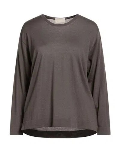 Drumohr Woman Sweater Charcoal Size M Super 140s Wool In Gray