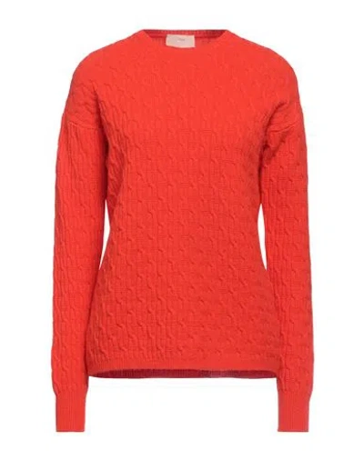 Drumohr Woman Sweater Orange Size L Super 140s Wool In Red