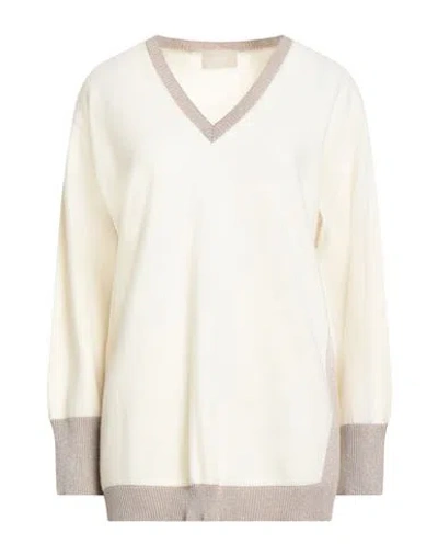 Drumohr Woman Sweater Cream Size Xxl Wool, Cashmere, Viscose, Polyester In Neutral