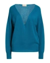 Drumohr Woman Sweater Deep Teal Size L Cashmere In Blue