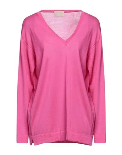 Drumohr Woman Sweater Fuchsia Size M Merino Wool In Pink