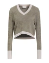 Drumohr Woman Sweater Khaki Size M Virgin Wool, Viscose, Polyamide In Neutral