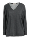Drumohr Woman Sweater Lead Size S Merino Wool In Grey