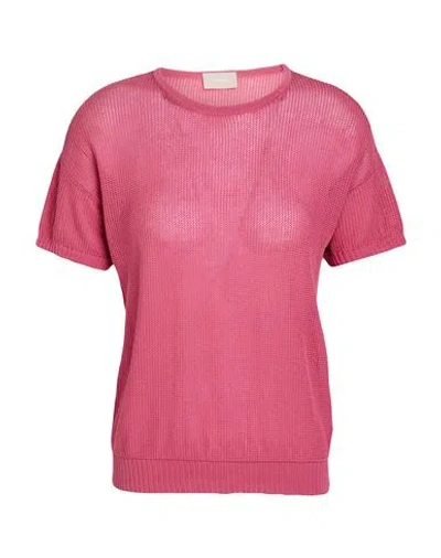 Drumohr Woman Sweater Magenta Size M Cotton In Pink
