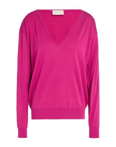 Drumohr Woman Sweater Magenta Size S Cotton In Pink