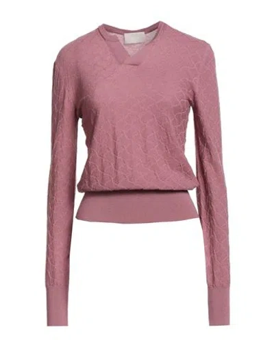 Drumohr Woman Sweater Mauve Size L Merino Wool In Pink