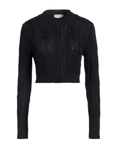 Drumohr Woman Sweater Midnight Blue Size M Cotton In Black
