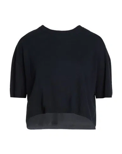 Drumohr Woman Sweater Midnight Blue Size Xl Cotton, Viscose In Black