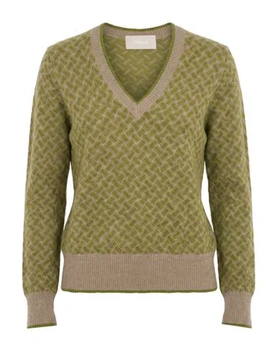 Drumohr Woman Sweater Military Green Size M Cashmere