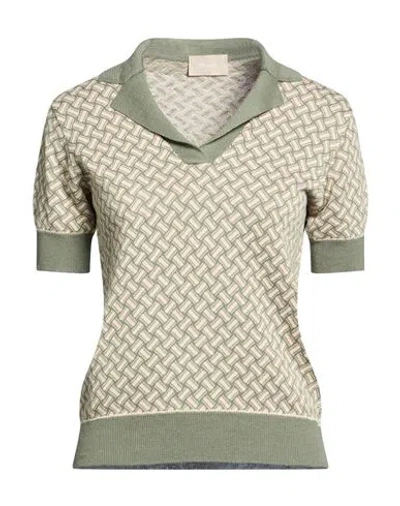 Drumohr Woman Sweater Military Green Size M Cotton, Linen