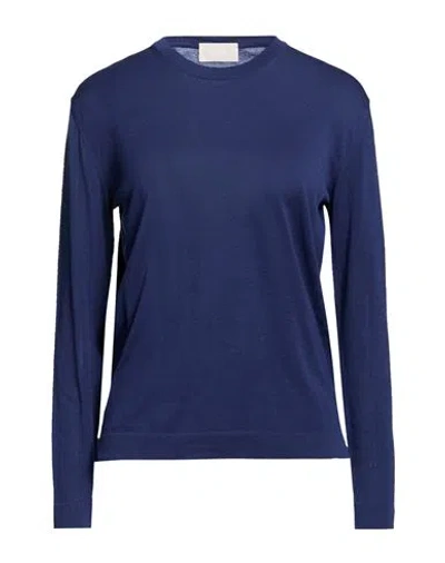 Drumohr Woman Sweater Navy Size L Cotton In Blue