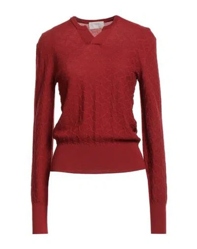 Drumohr Woman Sweater Rust Size M Merino Wool In Red