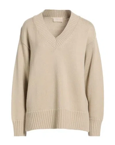 Drumohr Woman Sweater Sage Green Size L Merino Wool In Neutral