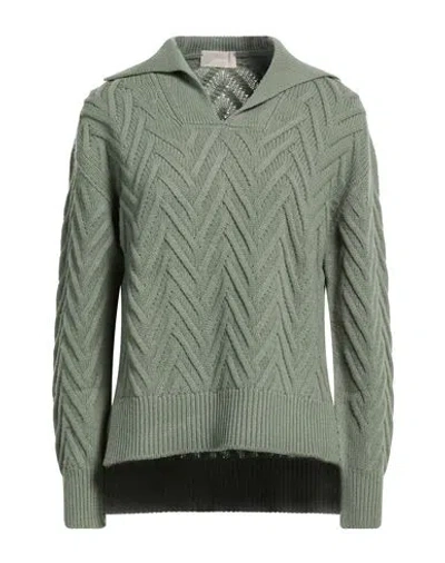Drumohr Woman Sweater Sage Green Size L Virgin Wool, Cashmere