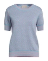 Drumohr Woman Sweater Sky Blue Size M Linen, Cotton