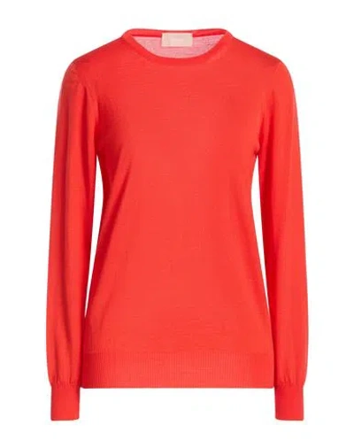 Drumohr Woman Sweater Tomato Red Size L Merino Wool